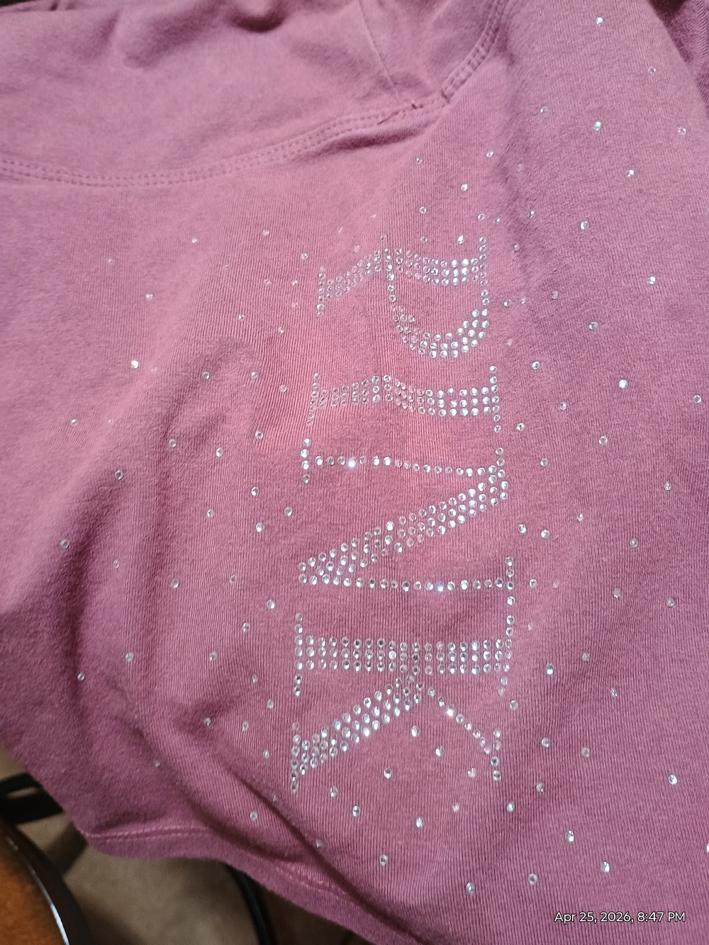 PINK Victoria's Secret Dusty Rose Rhinestone Logo Shorts